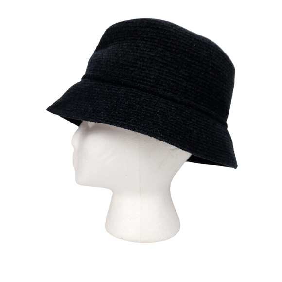 August Hats Black Textured Fabric Bucket Hat Women's OS - Picture 4 of 10